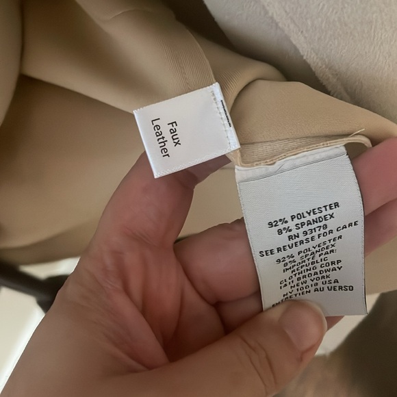 Carmen Marc Valvo beige faux leather shearling duster size Large - Picture 5 of 7